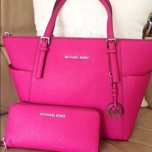 Hot pink michael kors tote bag Clearance